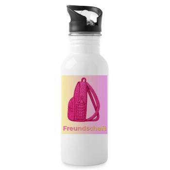 Freundschaft Glitzer Rucksack pink - Trinkflasche mit integriertem Trinkhalm - Weiß - Rechts