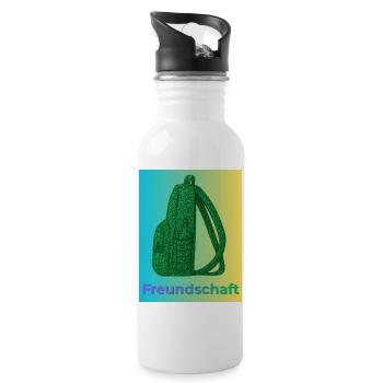 Freundschaft Glitzer Rucksack grün - Trinkflasche mit integriertem Trinkhalm - Weiß - Rechts