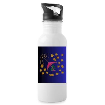 Golden flower parasol in midnight blue - Water bottle with straw - white - Right