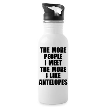 Antelope Saying Humor - Water bottle with straw - white - Right