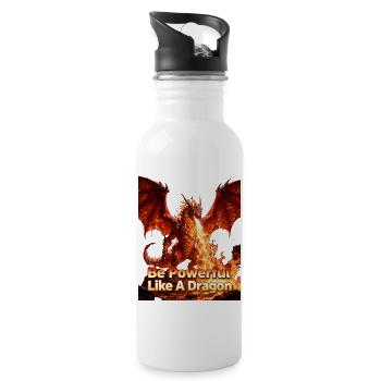 Be as powerful as a dragon - Water bottle with straw - white - Right