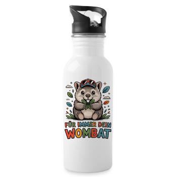Dein Wombat - Trinkflasche mit integriertem Trinkhalm - Weiß - Rechts