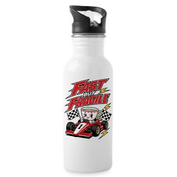 Fast But Fragile Racing Coffee - Water bottle with straw - white - Right
