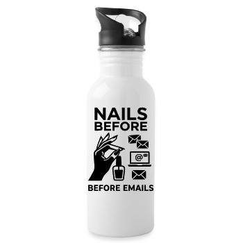 nails before mails - Water bottle with straw - white - Right