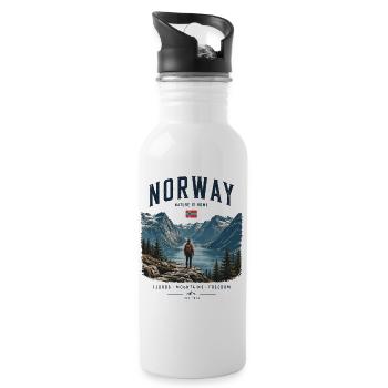 NORWAY Nature is home - Water bottle with straw - white - Right