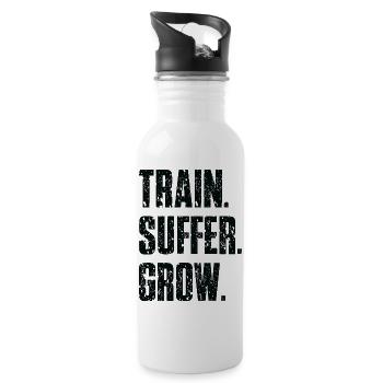  Train Suffer Grow Grunge Motto - Black - Trinkflasche mit integriertem Trinkhalm - Weiß - Rechts