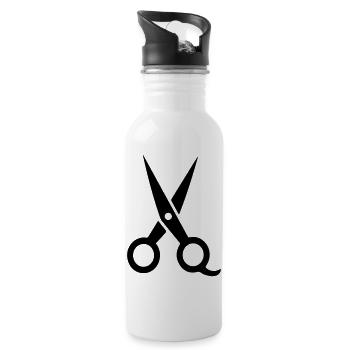 Schere - Trinkflasche mit integriertem Trinkhalm - Weiß - Rechts