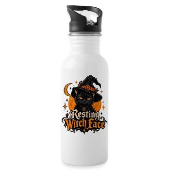 "Das ultimative "Resting Witch Face"-Design! - Trinkflasche mit integriertem Trinkhalm - Weiß - Rechts