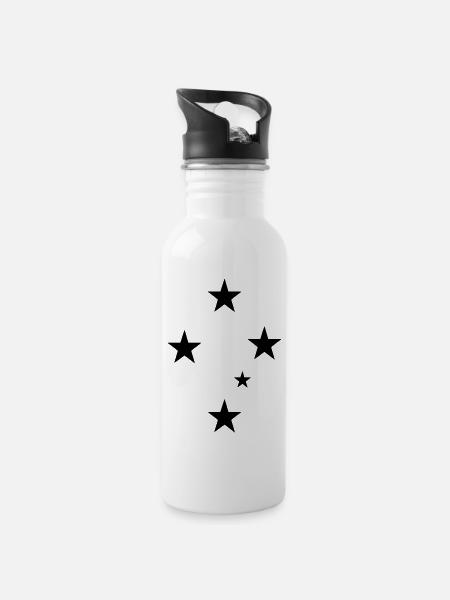 Kreuz des Südens - Trinkflasche mit integriertem Trinkhalm - Weiß