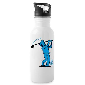 Swing into Laughter: Golf Design - Water bottle with straw - white - Right