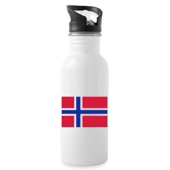 Norwegen - Trinkflasche mit integriertem Trinkhalm - Weiß - Rechts