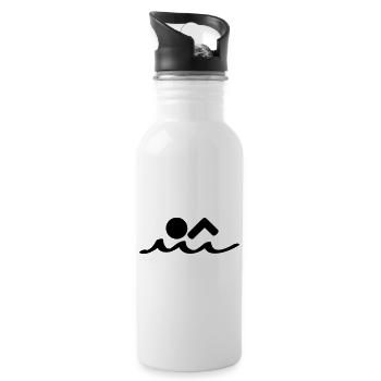 schwimmer - Trinkflasche mit integriertem Trinkhalm - Weiß - Rechts