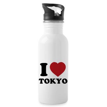 I Love Tokyo - Water bottle with straw - white - Right