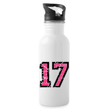 17 Vektor Used Look - Farbwechsel - Trinkflasche mit integriertem Trinkhalm - Weiß - Rechts