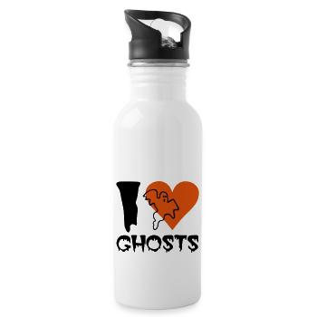 Halloween - Geist - Trinkflasche mit integriertem Trinkhalm - Weiß - Rechts