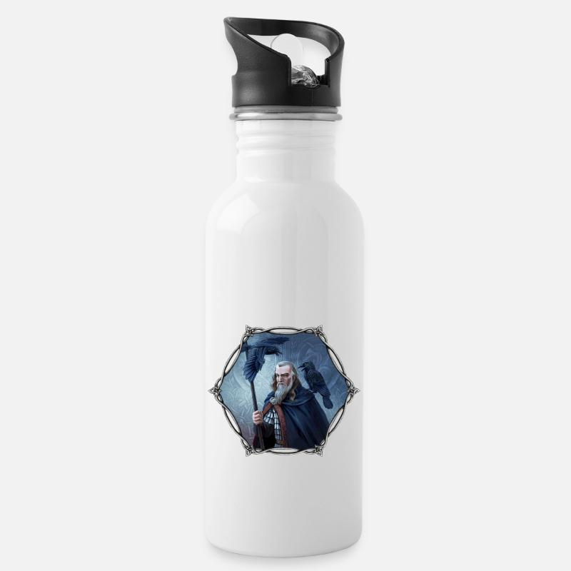 Odin - Water bottle with straw - white