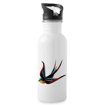 Schwalbe - Trinkflasche mit integriertem Trinkhalm - Weiß - Rechts