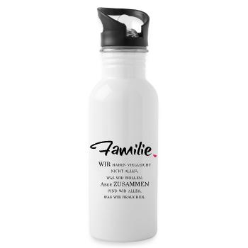 Familie - Trinkflasche mit integriertem Trinkhalm - Weiß - Rechts