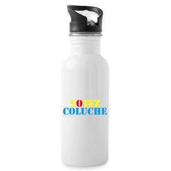 Votez Coluche 01 - Gourde avec paille intégrée - blanc - Droite