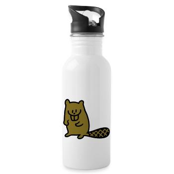 Biber - Trinkflasche mit integriertem Trinkhalm - Weiß - Rechts