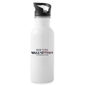 New York Wall Street - Water bottle with straw - white - Right