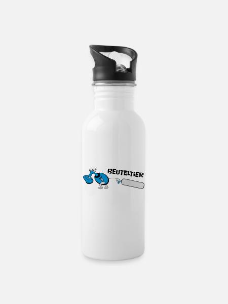 Beuteltier - Anästhesie Fun Cartoon - Trinkflasche mit integriertem Trinkhalm - Weiß