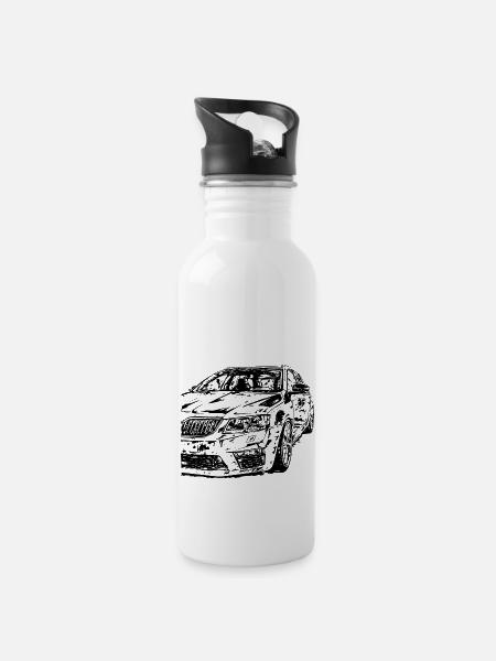 Octavia 3 RS Dirty - Trinkflasche mit integriertem Trinkhalm - Weiß