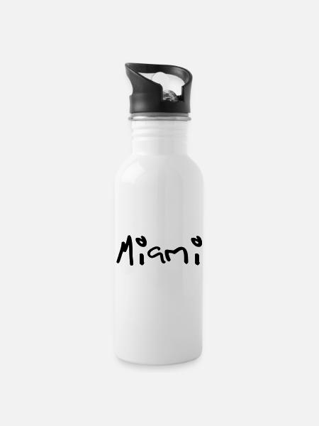 miami - Gourde avec paille intégrée - blanc