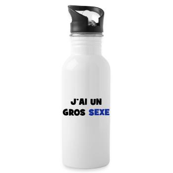 J'ai un GROS sexe :) - Gourde avec paille intégrée - blanc - Droite