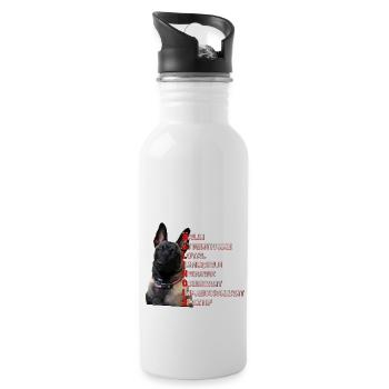 malinois - Gourde avec paille intégrée - blanc - Droite