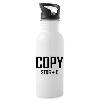 Copy Strg C - Vater Sohn Shirt - Trinkflasche mit integriertem Trinkhalm - Weiß - Rechts