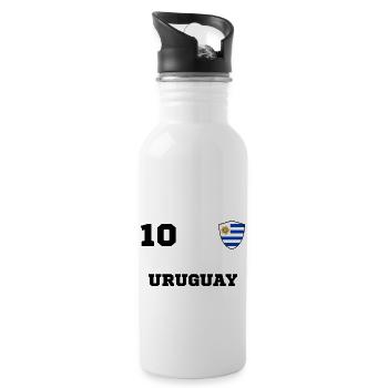 Equipe de l'équipe URUGUAY - Gourde avec paille intégrée - blanc - Droite