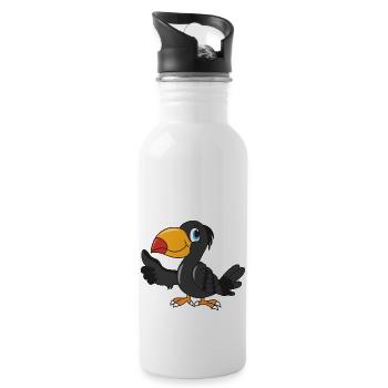 Toucan toucan - Gourde avec paille intégrée - blanc - Droite