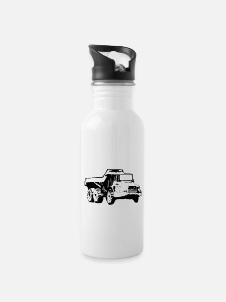 Articulated Dump Truck - Trinkflasche mit integriertem Trinkhalm - Weiß