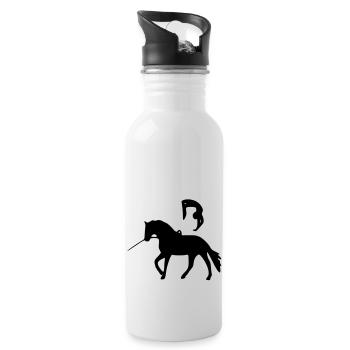 Flick Flack Voltigieren - Trinkflasche mit integriertem Trinkhalm - Weiß - Rechts