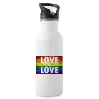 L'amour est l'amour Gay Pride - Gourde avec paille intégrée - blanc - Droite