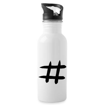 raute - Trinkflasche mit integriertem Trinkhalm - Weiß - Rechts