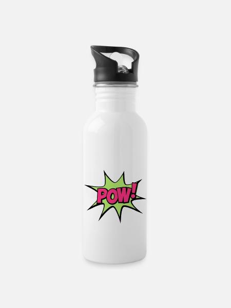 POW - Gourde avec paille intégrée - blanc