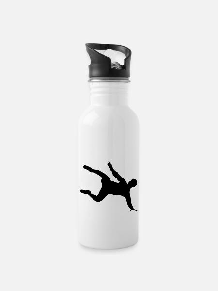 Breakdancer - Trinkflasche mit integriertem Trinkhalm - Weiß