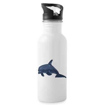 My pet friend the dolphin bottlenose sea creatures - Water bottle with straw - white - Right