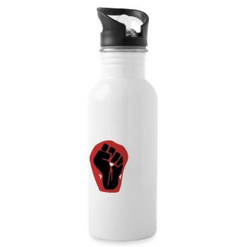 Fist against hate violence Nazis xenophobia right - Water bottle with straw - white - Right