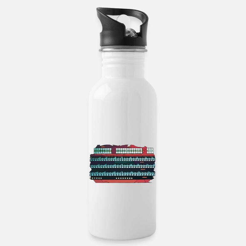 johannus2 - Trinkflasche mit integriertem Trinkhalm - Weiß