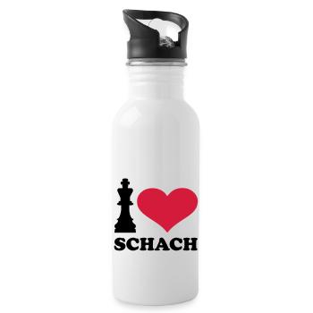 I love chess - Water bottle with straw - white - Right