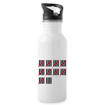 49 . Geburtstag - Trinkflasche mit integriertem Trinkhalm - Weiß - Rechts