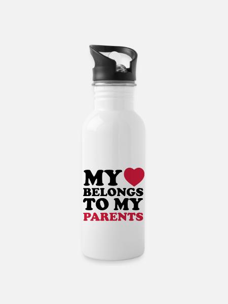 MHBTM parents - Water bottle with straw - white