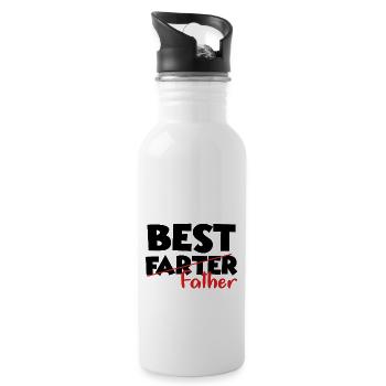 Funny gift for the dad Dad Daddy Humor - Water bottle with straw - white - Right