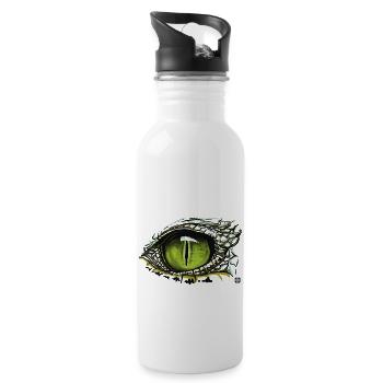 Oeil de crocodile - Gourde avec paille intégrée - blanc - Droite