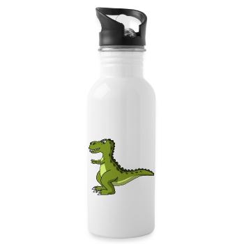 T Rex Dino Dinosaur - Water bottle with straw - white - Right