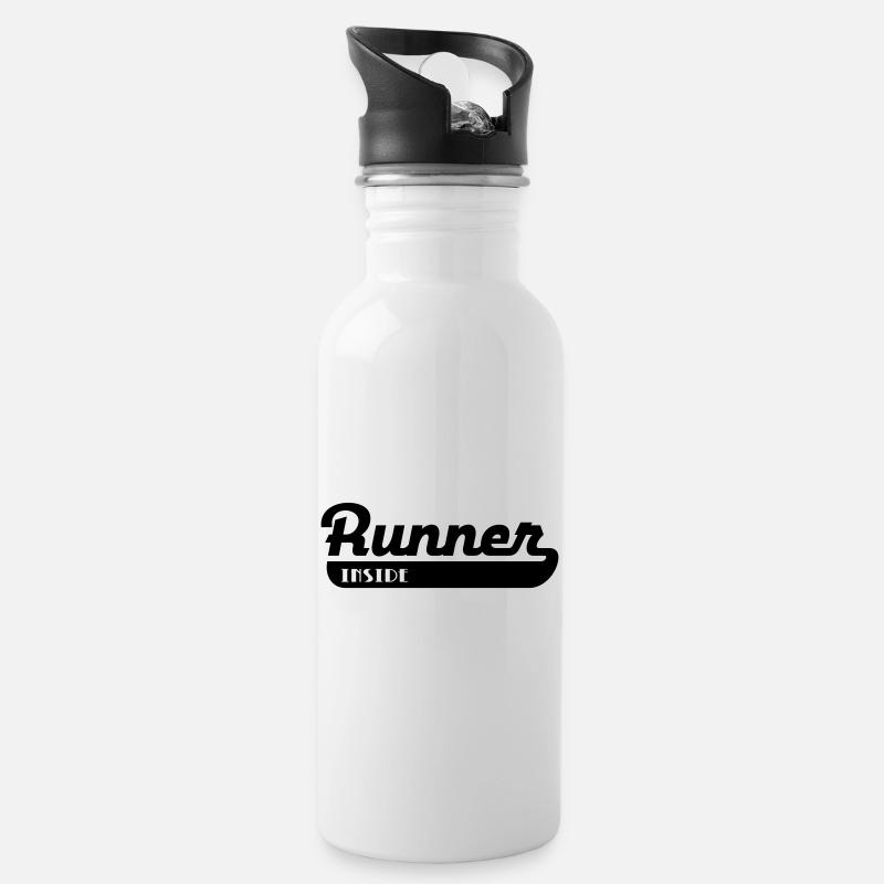 laufen - Trinkflasche mit integriertem Trinkhalm - Weiß