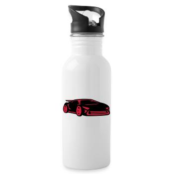 Voiture course voiture de sport racing voiture coo - Gourde avec paille intégrée - blanc - Droite